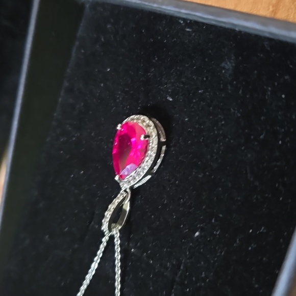 Lab created ruby necklace - Picture 4 of 4